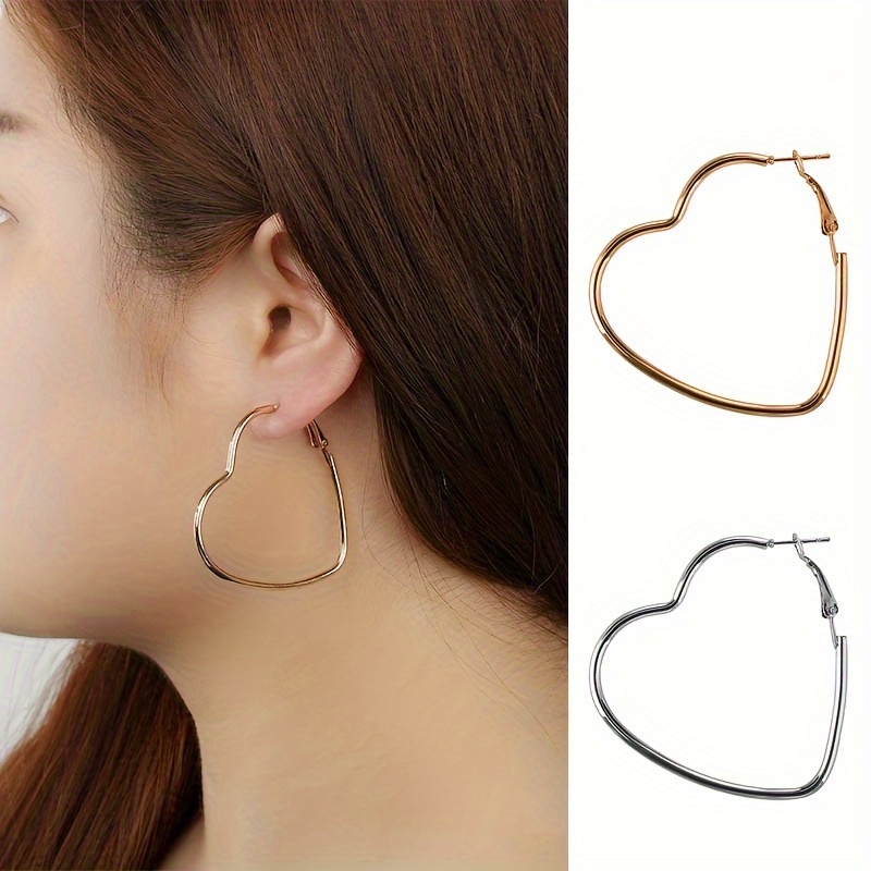 Heart & Peach Earrings Minimalist Style